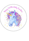 Unicorn Edible Icing Cake Topper 03