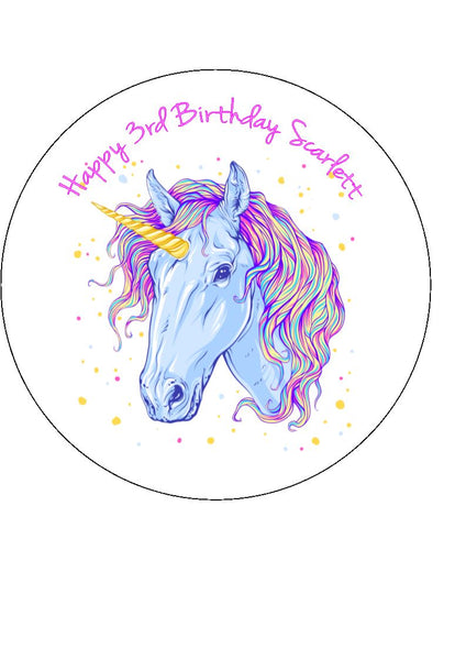 Unicorn Edible Icing Cake Topper 03