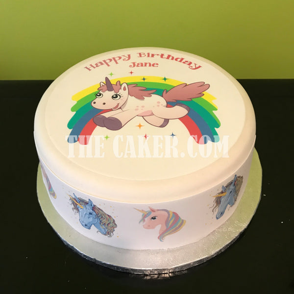 Unicorn Edible Icing Cake Topper 01