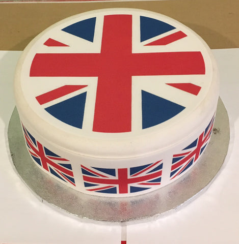 Union Jack UK Flag Edible Icing Cake Topper
