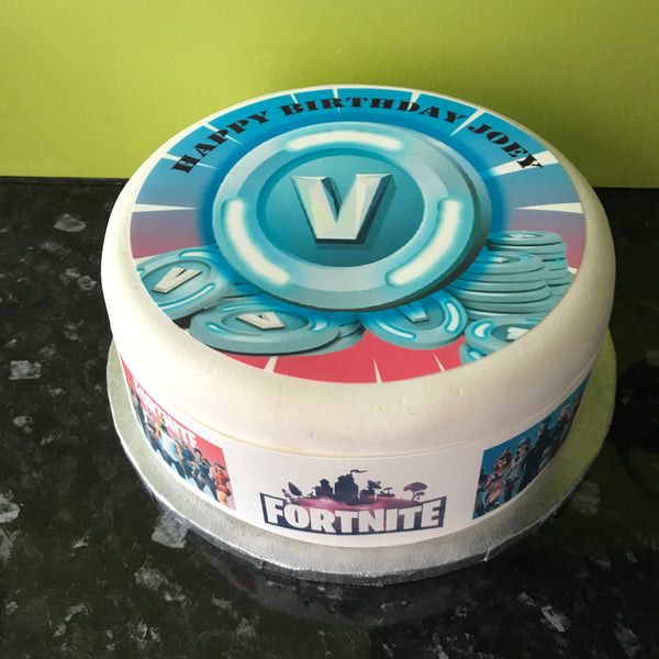 Fortnite V Bucks Edible Icing Cake Topper