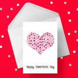 Valentine's Day Card 12 - Pink Heart & Little Hearts