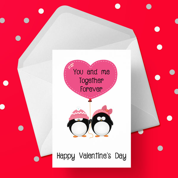 Valentine's Day Card 29 - Penguins together forever