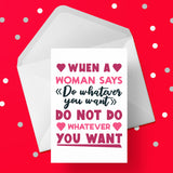 Valentine's Day Card 50 for Men - Funny when a woman says ...
