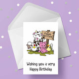 Vegetarian Birthday Card 05 - Friends not food