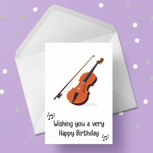 Violin Birthday Card 03