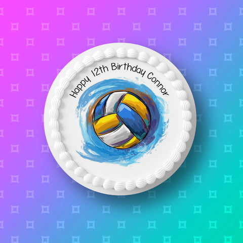 Volleyball Edible Icing Cake Topper
