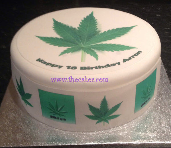 Weed, Marijuana Edible Icing Cake Topper 01