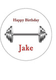 Weight Bar Edible Icing Cake Topper