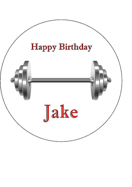 Weight Bar Edible Icing Cake Topper