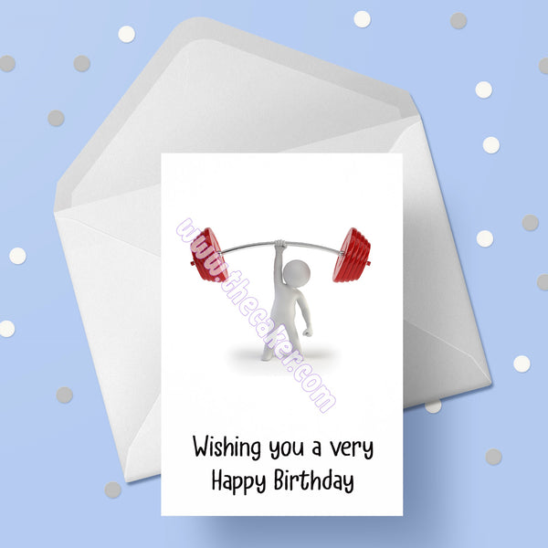 Weight Lifter Birthday Card