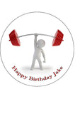 Weight LIfter Edible Icing Cake Topper