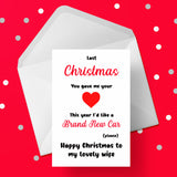 Christmas Card for Wife - Funny "last year..."