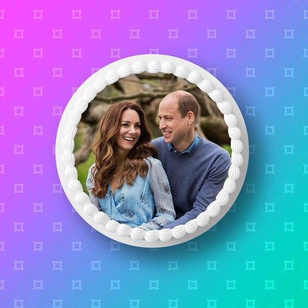 Prince William & Kate Edible Icing Cake Topper or Ribbon
