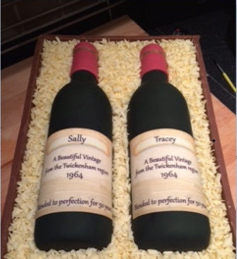 Red Wine Label Edible Icing Topper Fully personalised