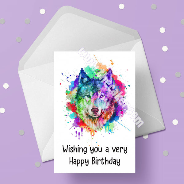 Wolf Birthday Card 15