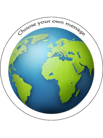 Planet Earth Edible Icing Cake Topper 02