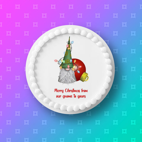 Christmas Cake Topper 25 - From our GNOME to yours