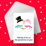 Christmas Card 29 - Snowman Kiss
