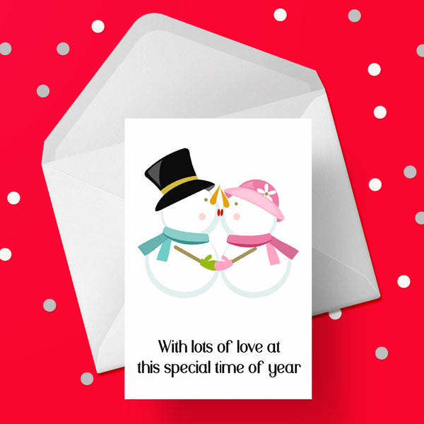 Christmas Card 29 - Snowman Kiss