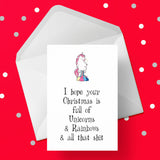Christmas Card 40 - Funny, rude Unicorn