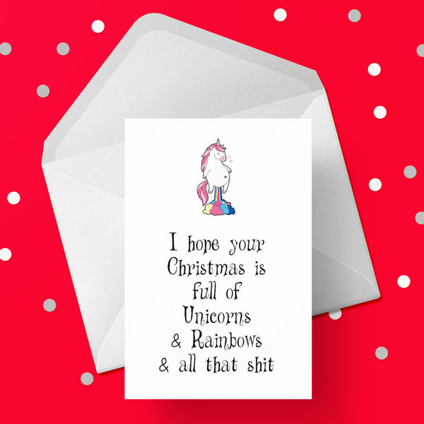 Christmas Card 40 - Funny, rude Unicorn