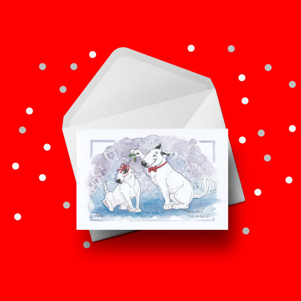 Christmas Card 26 - Funny Bull Terrier Dog Christmas Card