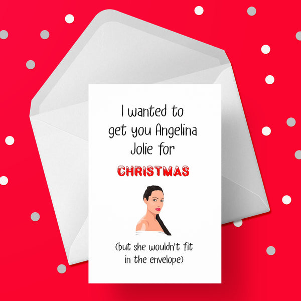 Funny Christmas Card with Angelina Jolie