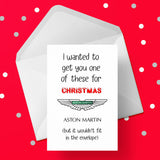 Funny Christmas Card with Aston Martin
