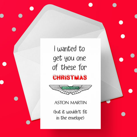 Funny Christmas Card with Aston Martin