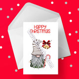 Christmas Card 24 - Christmas Gnome and Candy Cane