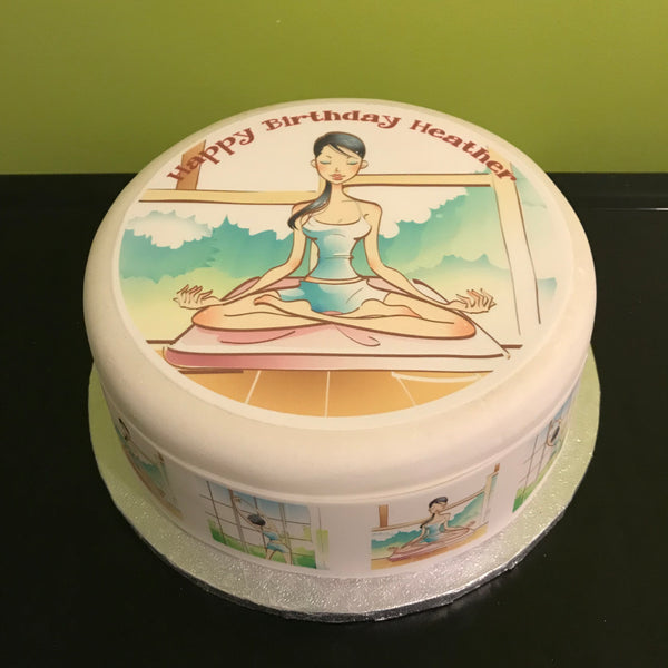 Yoga, Pilates Edible Icing Cake Topper 02