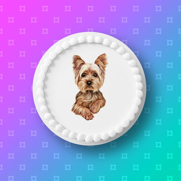 Yorkshire Terrier Edible Icing Cake Topper 01