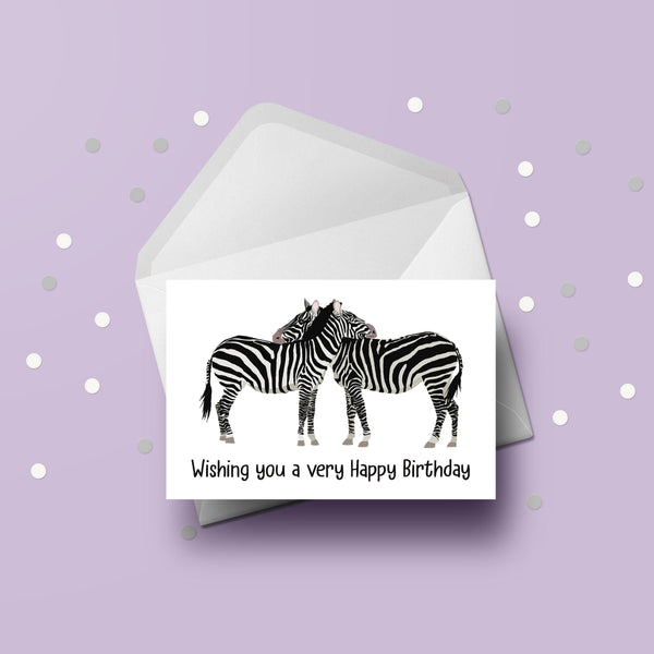 Zebra Birthday Card 02