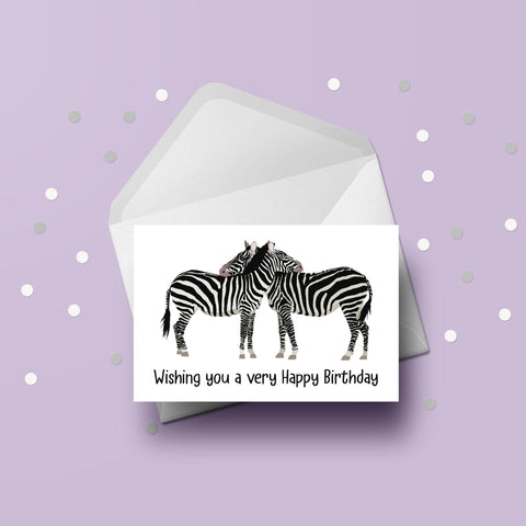 Zebra Birthday Card