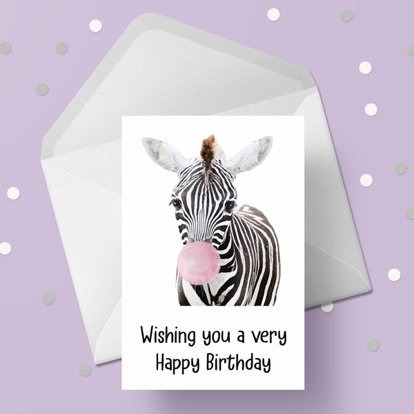 Zebra Birthday Card 01