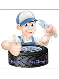 Car Mechanic Tyres Edible Icing Cake Topper