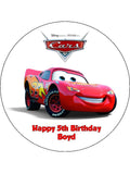 Cars Edible Icing Cake Topper or Ribbon - Lightning McQueen