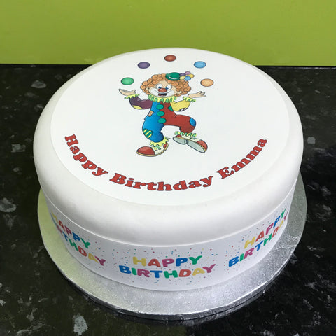 Clown Edible Icing Cake Topper or Ribbon