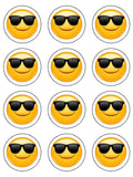 Emoji Edible Icing Cake Topper 04 - Shades Sunglasses