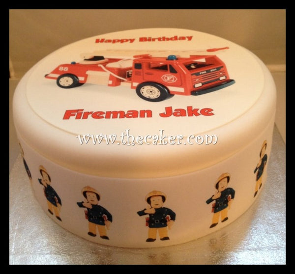 Fire Engine Truck Edible Icing Cake Topper 02