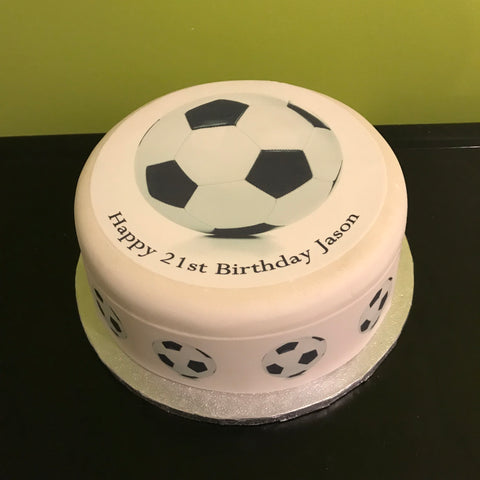 Football Black Edible Icing Cake Topper