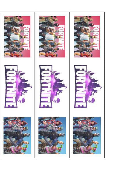 Fortnite Edible Cake Ribbon, Border (3 x pre-cut strips) 01