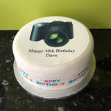 Camera, Photography Edible Icing Cake Topper or Ribbon