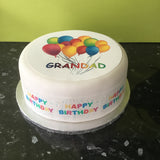 Grandad 02 Edible Icing Cake Topper - Balloons