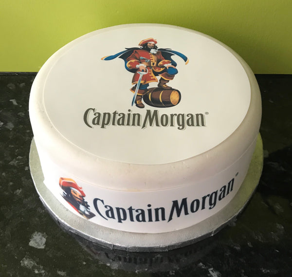 Captain Morgan Rum Logo Edible Icing Cake Topper