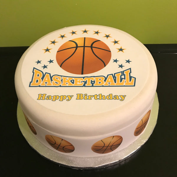 Basketball Edible Icing Cake Topper 01