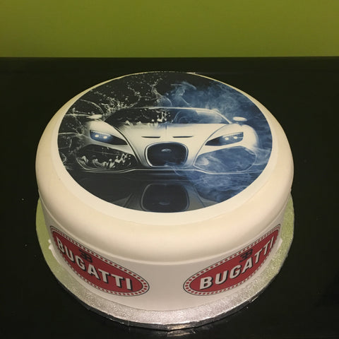 Bugatti Veyron Car Edible Icing Cake Topper or Ribbon