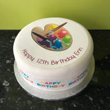 Artist Palette Painter Edible Icing Cake Topper or Ribbon