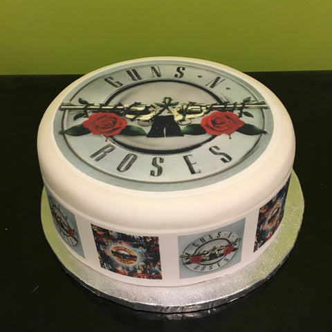 Guns n Roses 01 Edible Icing Cake Topper